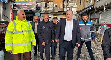 Birecik'te yağış sonrası ekipler harekete geçti