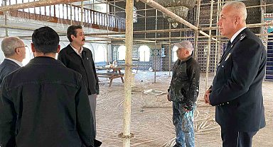 Bozyazı'da yangında zarar gören camide çalışmalar devam ediyor