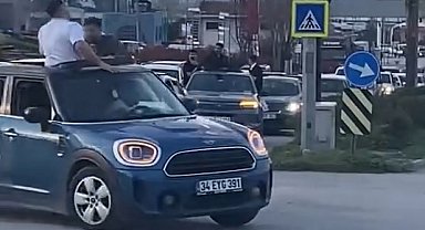 Bursa'da düğün konvoyu tehlike saçtı