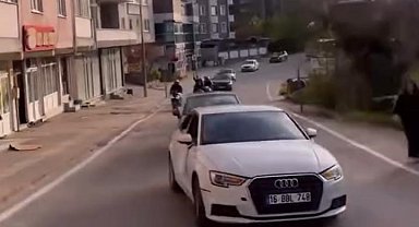 Bursa'da düğün konvoyunda tehlikeli şov