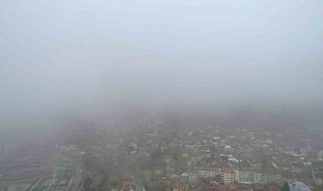 Bursa'da şehrin üzerine sis çöktü