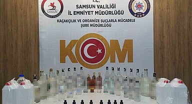 Canik'te sahte alkol ele geçirildi