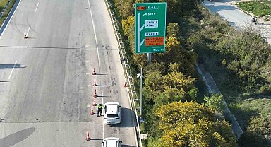 Çeşme gişelerinde dron destekli trafik denetimi devam ediyor