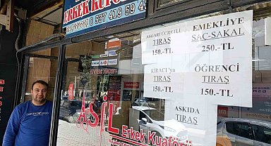 Çivrilli berberden dayanışma örneği