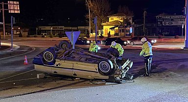 Çorum'da otomobil takla attı: 1 yaralı