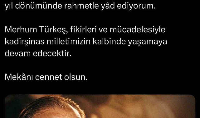 Cumhurbaşkanı Erdoğan, Alparslan Türkeş'i vefatının 29'uncu yıl dönümünde andı