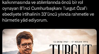 Cumhurbaşkanı Erdoğan, Turgut Özal'ı vefat yıl dönümünde andı