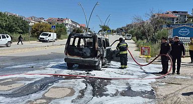 Datça'da ticari araç küle döndü