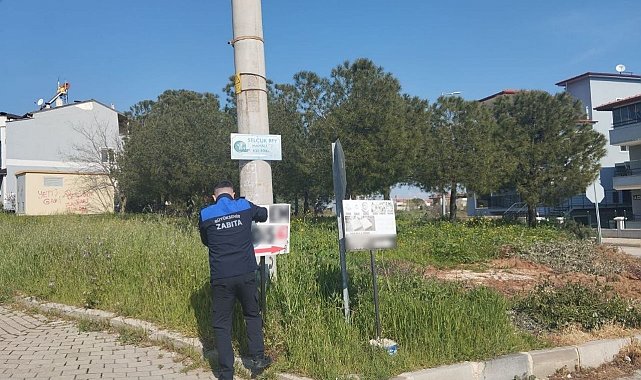 Denizli'de kaçak reklam panoları tek tek kontrol ediliyor