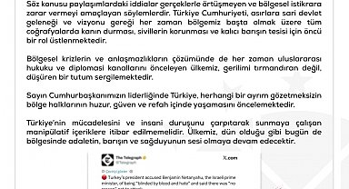 Dezenformasyonla Mücadele Merkezi: "'Türkiye'nin İsrail'e yönelik işgal tehdidinde bulunduğu' yönündeki iddialar tamamen asılsızdır"