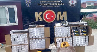 Didim'de 195 bin 900 adet doldurulmuş makaron ele geçirildi