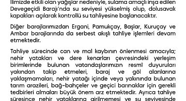 Diyarbakır'daki 5 barajda tahliye işlemi