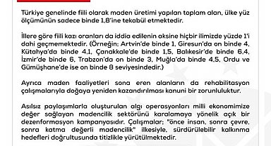 DMM'den Türkiye'deki arazi varlıklarının maden sahası olarak ruhsatlandırıldığı iddialarına yalanlama