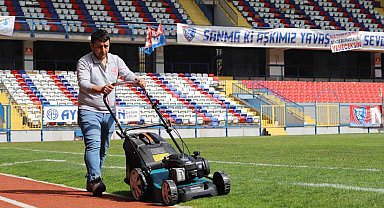 Dr. Necmettin Şeyhoğlu Stadyumu'nda bakım çalışması başlatıldı