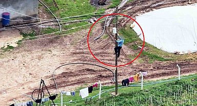 Dronu görünce kaçak hatları iptal etti