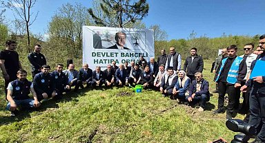 Düzce'de Devlet Bahçeli Hatıra Ormanı'na fidan dikildi