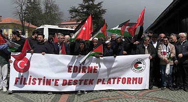 Edirne'de Filistin'e destek gösterisi