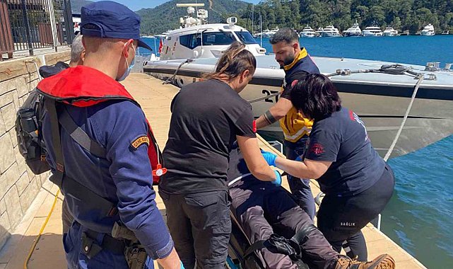 Fethiye'de koyda rahatsızlanan vatandaşa tıbbi tahliye