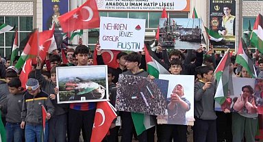 Gaziantep'te öğrencilerden Filistinlilere yönelik idam kararına tepki