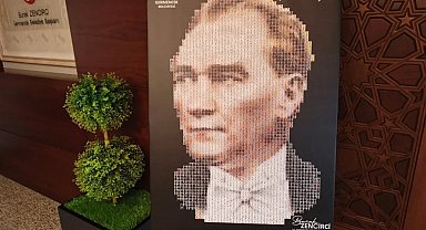 Germencik'te 500 çocukla Atatürk portresi oluşturuldu