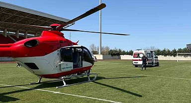 Gökyüzünden umut: Solunum sıkıntısı yaşayan bebek helikopterle taşındı