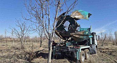 Iğdır'da 15-16 yıllık 77 kiraz ağacı taşınarak kesilmekten kurtarıldı