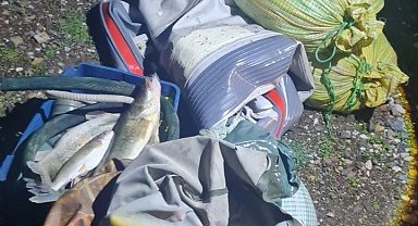 Kaçak balık avı yapan şahıslar fotokapana yakalandı