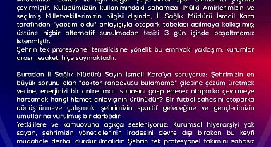 Karabük İdman Yurdu sahasında otopark tabelası krizi