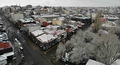 Kars'ta nisan ayında ağaçlar kırağı tuttu