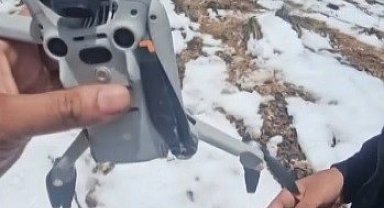 Kartal droneyi havada kaptı, zirvede bıraktı