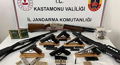 Kastamonu'da çok sayıda silah ele geçirildi: 7 gözaltı
