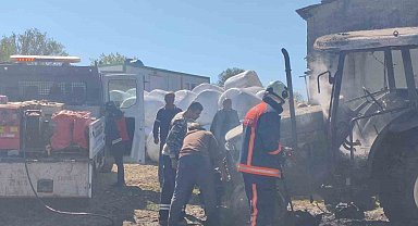 Keşan'da traktörde yangın
