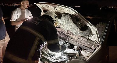 Kırıkhan'da otomobil yangını