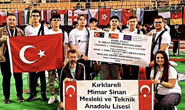 Kırklareli Mimar Sinan Mesleki ve Teknik Anadolu Lisesi öğrencileri dünya şampiyonu oldu