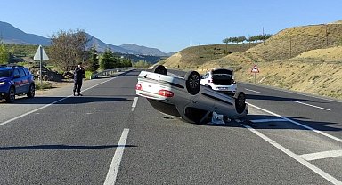 Kontrolden çıkan otomobil takla atıp ters döndü: 1 yaralı