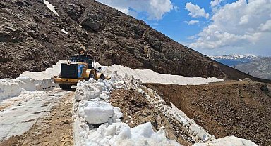 Kulp'ta çığ ve heyelan nedeniyle hasar gören yollar onarılıyor