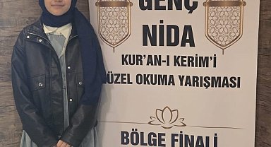 Kur'an-ı Kerim'i Güzel Okuma Yarışmasında bölge birincisi oldu