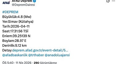 Kütahya merkezli deprem Bursa'da da hissedildi