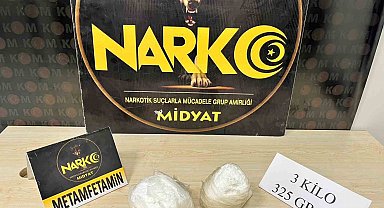 Mardin'de uyuşturucu operasyonunda 3 kilogram metamfetamin ele geçirildi