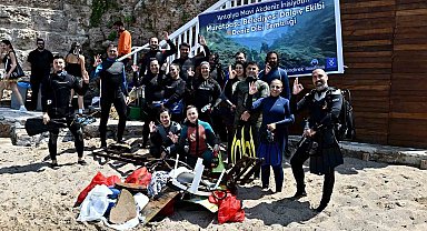 Mermerli Plajı'nda deniz dibi temizliği