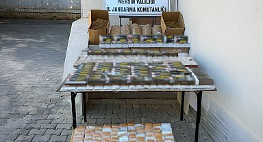 Mersin'de 2 şüpheli binlerce kaçak makaronla yakalandı