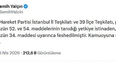 MHP İstanbul İl Teşkilatı ve 39 ilçe teşkilatı birlikte feshedildi