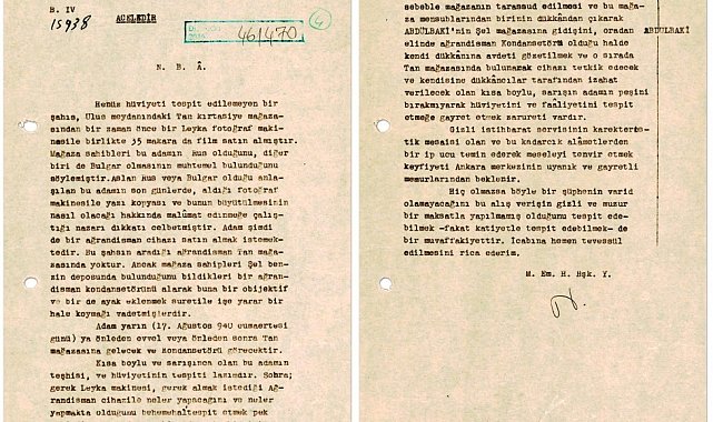 MİT'ten 1940 tarihli "acele" ibareli şüpheli takibi belgesi paylaşıldı