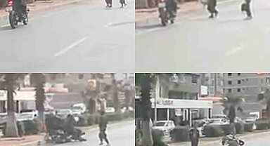 Motosiklet yayaya çarptı, o anlar araç kamerasına yansıdı: 2 yaralı