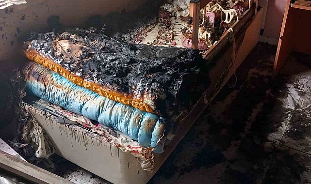 Nevşehir'de yıldırım düşen evde yangın çıktı