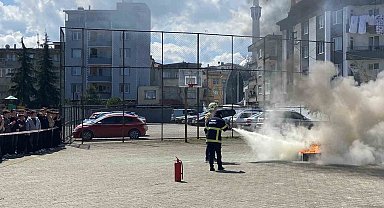 Ordu'da liseli öğrencilere hayat kurtaran yangın tatbikatı