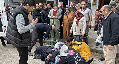 Ordu'da otomobilin çarptığı yaya yaralandı: Kaza anı kamerada