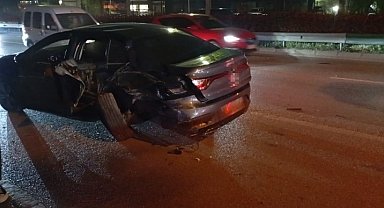 Osmangazi'de trafik kazası: Otomobil takla attı, 1 yaralı