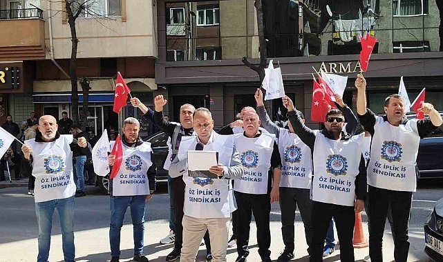 Öz İplik İş'ten Ar Leder önünde basın açıklaması