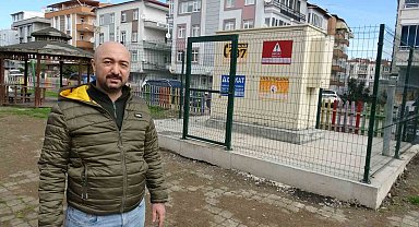Samsun'da çocuk parkındaki doğal gaz istasyonuna tepki